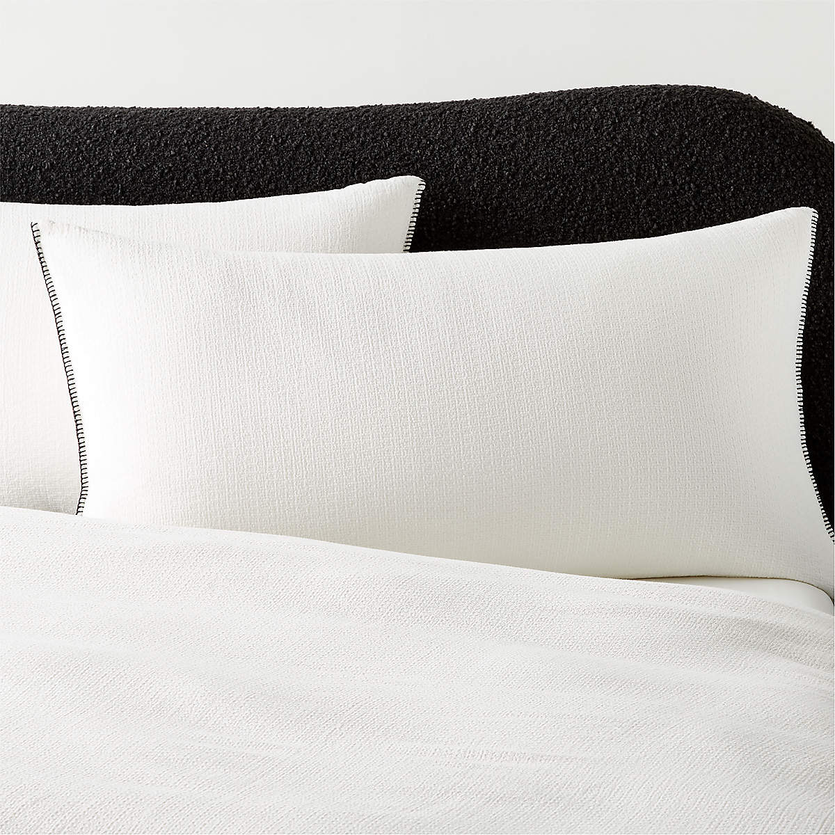 Ciebon Organic Cotton Warm White King Pillow Shams Set of 2 + Reviews CB2