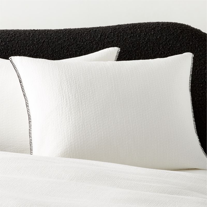 Viewing product image Ciebon Organic Cotton Warm White Standard Pillow Shams Set of 2 - image 1 of 4