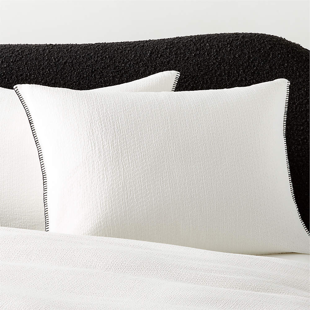 Black and white store standard pillow shams