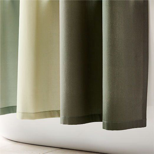 Ciel Organic Cotton Sateen Green Ombre Shower Curtain 72"