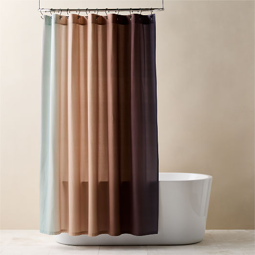 Ciel Organic Cotton Sateen Mauve Ombre Shower Curtain 72"