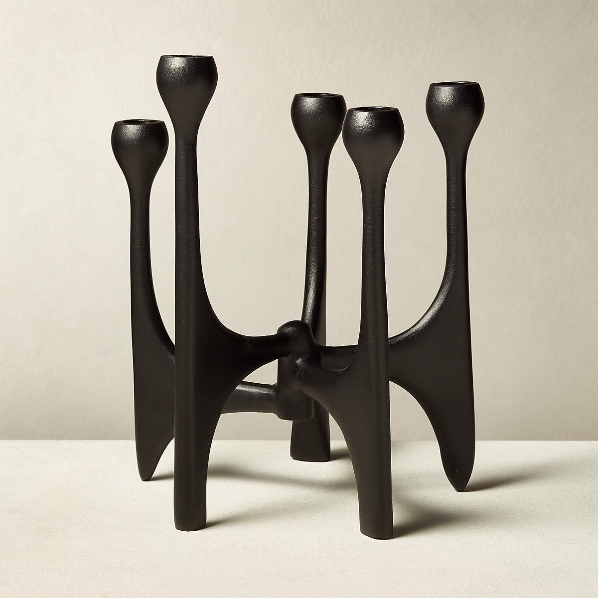 Cinq Black Multi Modern Taper Candle Holder + Reviews | CB2