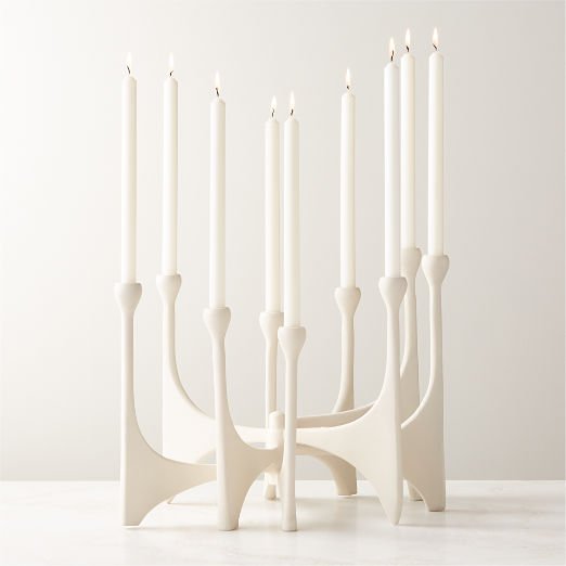 Cinq White Multi Taper Candle Holder Large