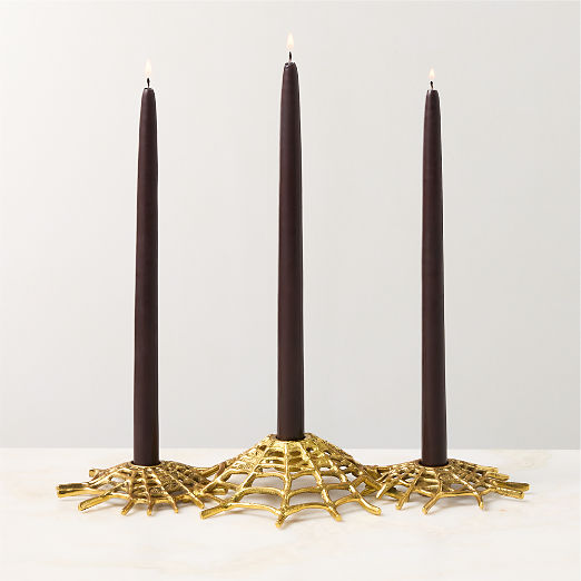 Cipher Brass Spiderweb Taper Candle Holder