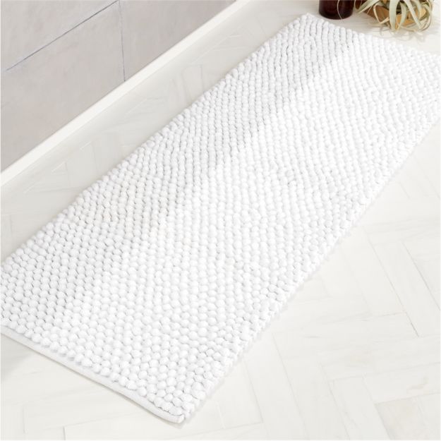 Cirrus White Bath Runner + Reviews CB2