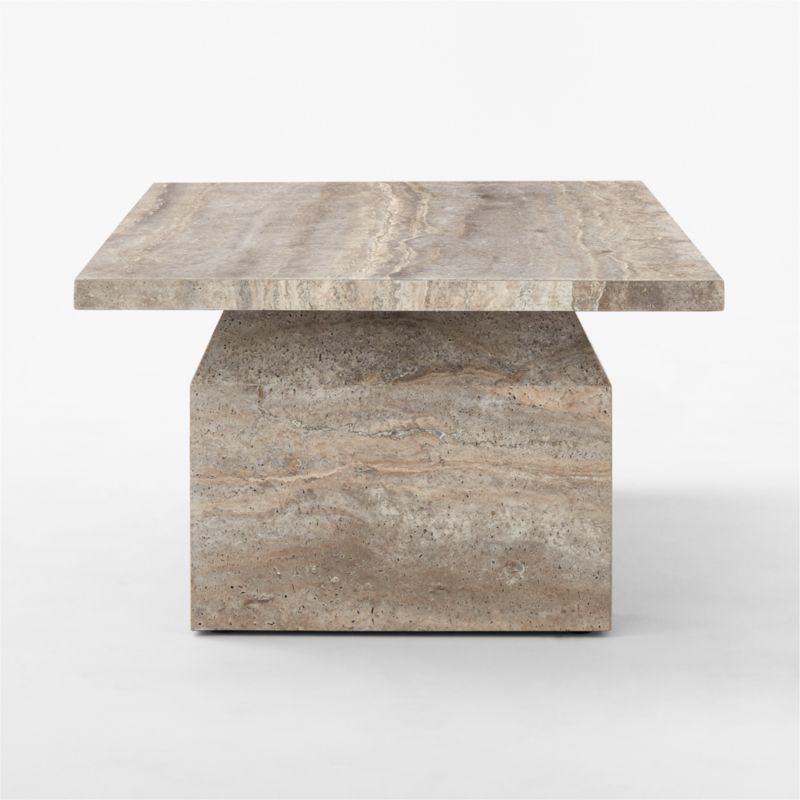 Civita Modern Brown Travertine Coffee Table | CB2