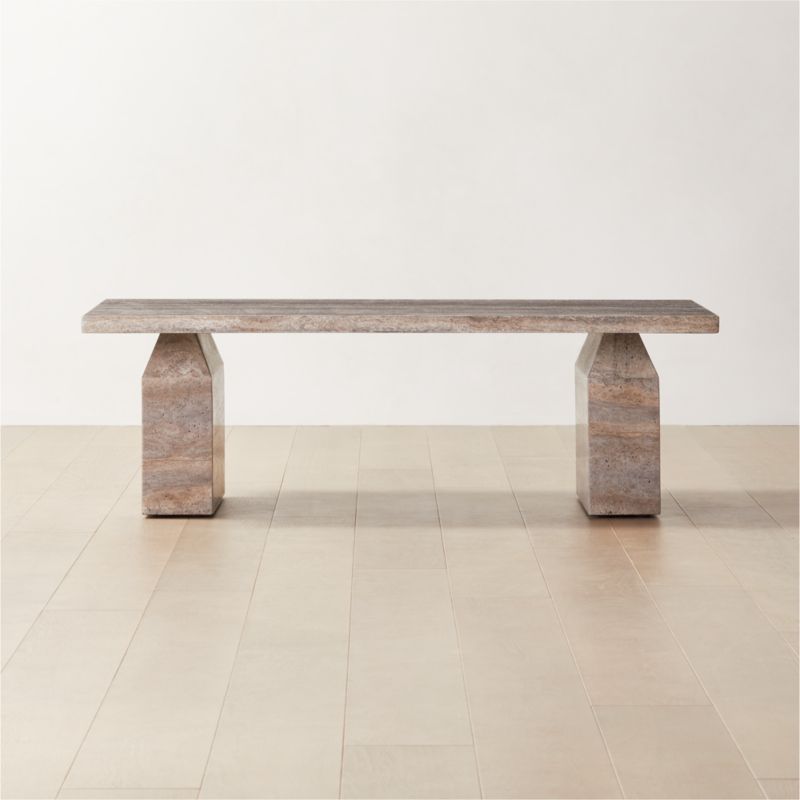 Civita Modern Brown Travertine Coffee Table CB2 Canada