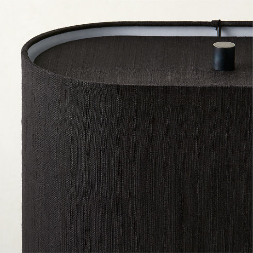 Clair Black Shagreen Table Lamp with Black Shade