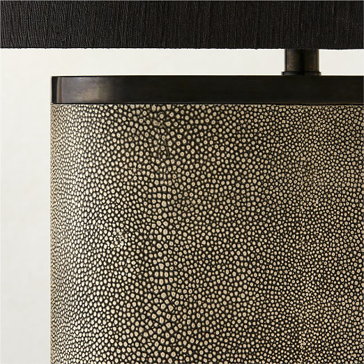 Clair Black Shagreen Table Lamp with Black Shade