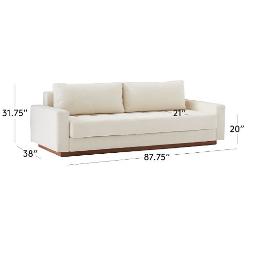 Claremont 87.75" Ivory Boucle Sleeper Sofa