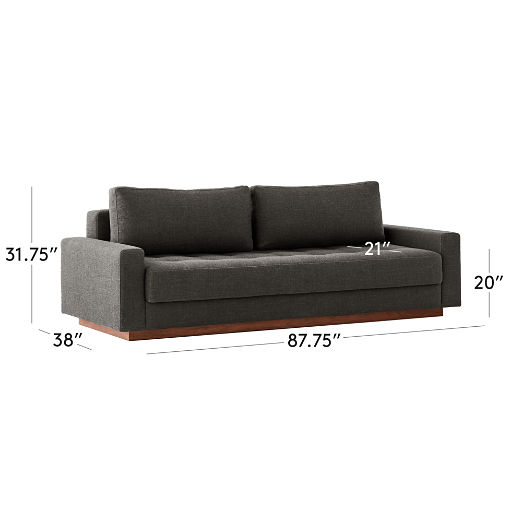 Claremont 87.75" Dark Grey Sleeper Sofa