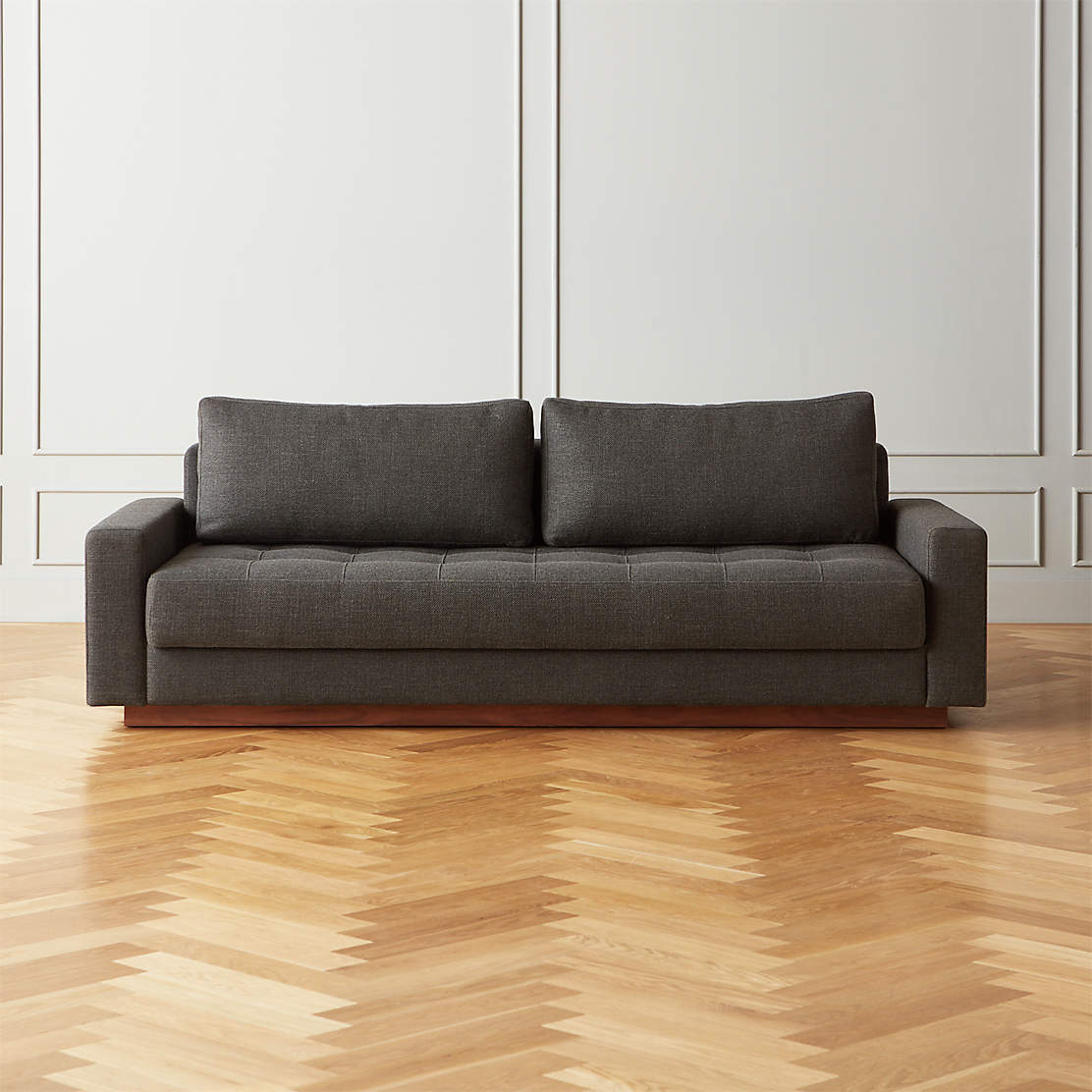 Una Grey Fabric Sleeper Sofa + Reviews CB2