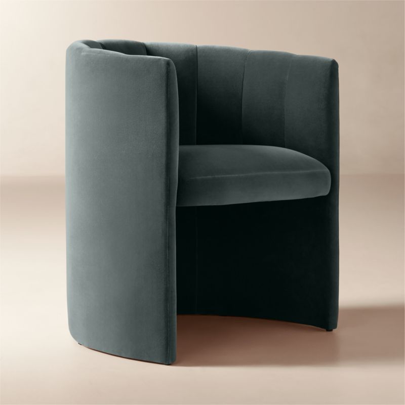 Clark Dark Blue Velvet Dining Armchair - image 2 of 8