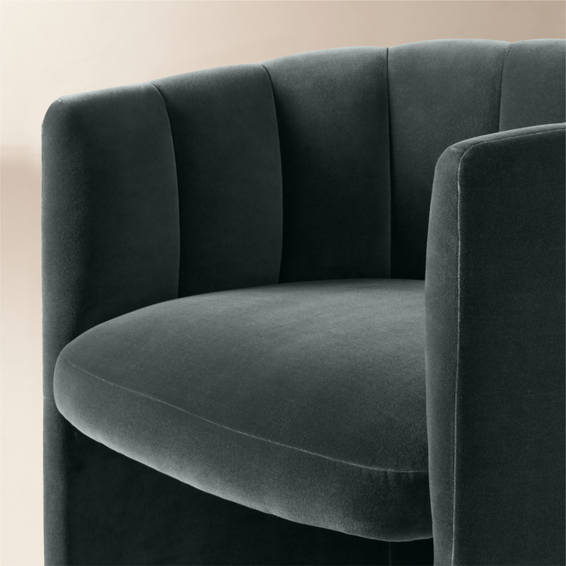 Clark Dark Blue Velvet Dining Armchair - image 6 of 10