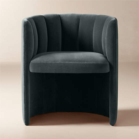 Clark Dark Blue Velvet Dining Armchair