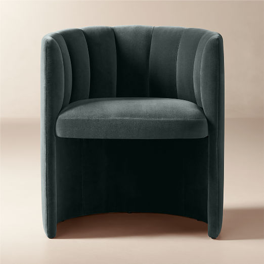 Clark Dark Blue Velvet Dining Armchair Set of 4