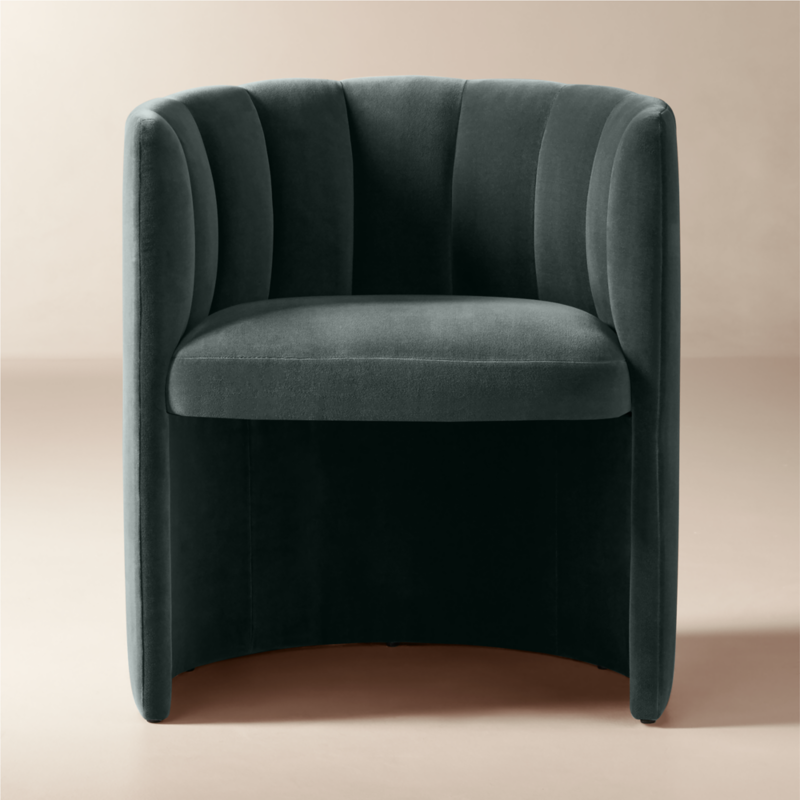 Clark Dark Blue Velvet Dining Armchair - image 0 of 10