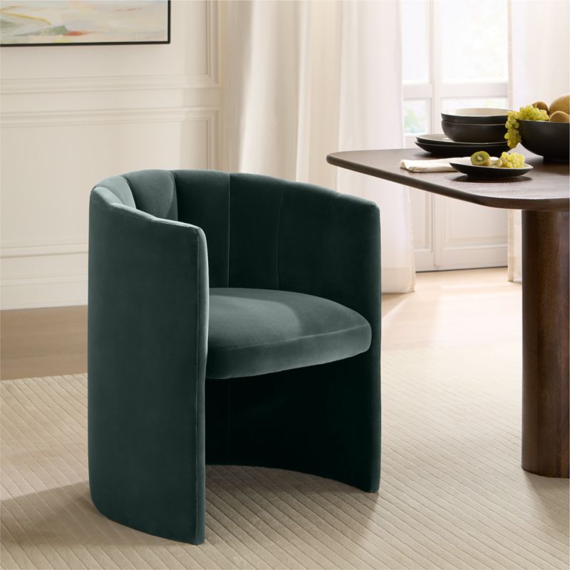 Clark Dark Blue Velvet Dining Armchair - image 1 of 8