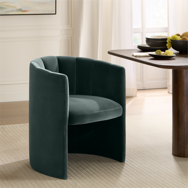 Clark Dark Blue Velvet Dining Armchair - image 7 of 10
