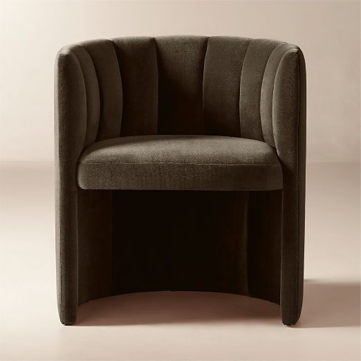 Clark Mink Faux Mohair Dining Armchair Set of 4