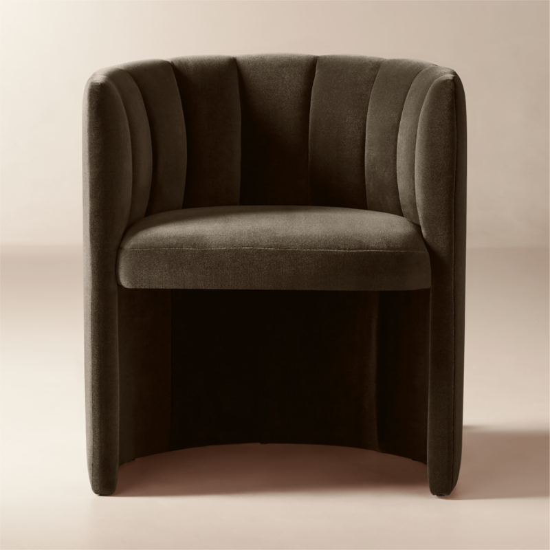 Clark Mink Faux Mohair Dining Armchair - image 0 of 9