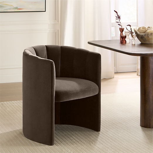 Clark Mink Faux Mohair Dining Armchair Set of 4