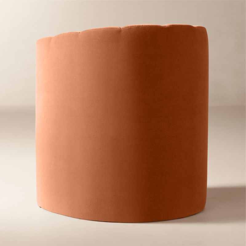 Clark Light Persimmon Faux Mohair Dining Armchair - image 5 of 8