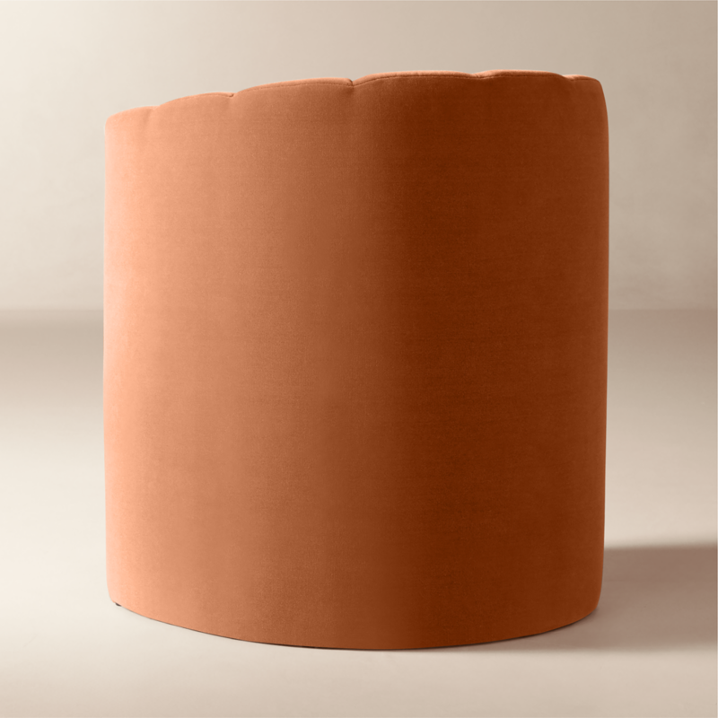 Clark Light Persimmon Faux Mohair Dining Armchair - image 5 of 12