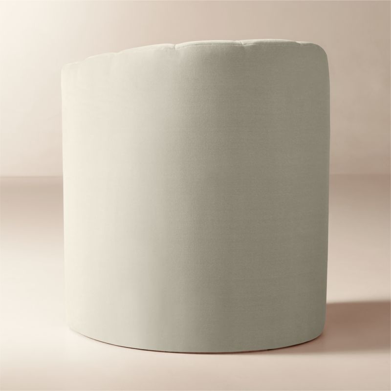 Clark Warm White Faux Mohair Dining Armchair - image 4 of 7