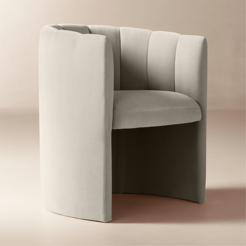 Clark Light Grey Faux Mohair Dining Armchair - image 3 of 9