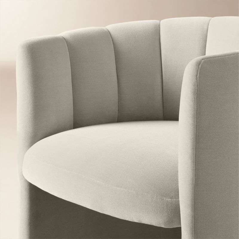 Clark Warm White Faux Mohair Dining Armchair - image 5 of 7