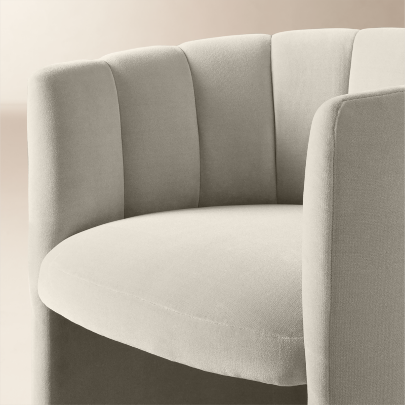 Clark Light Grey Faux Mohair Dining Armchair - image 6 of 9