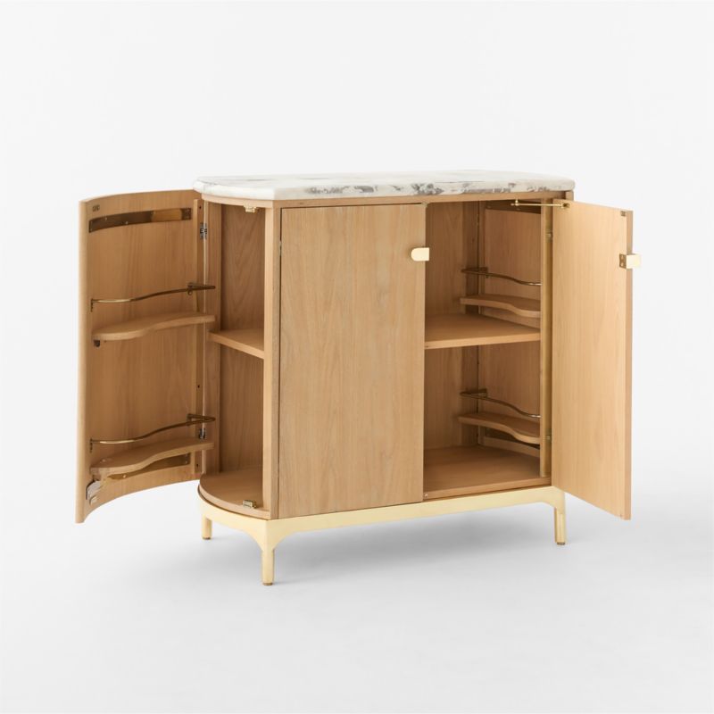 Claude Marble and Oak Wood Bar Cabinet by goop - image 11 of 15