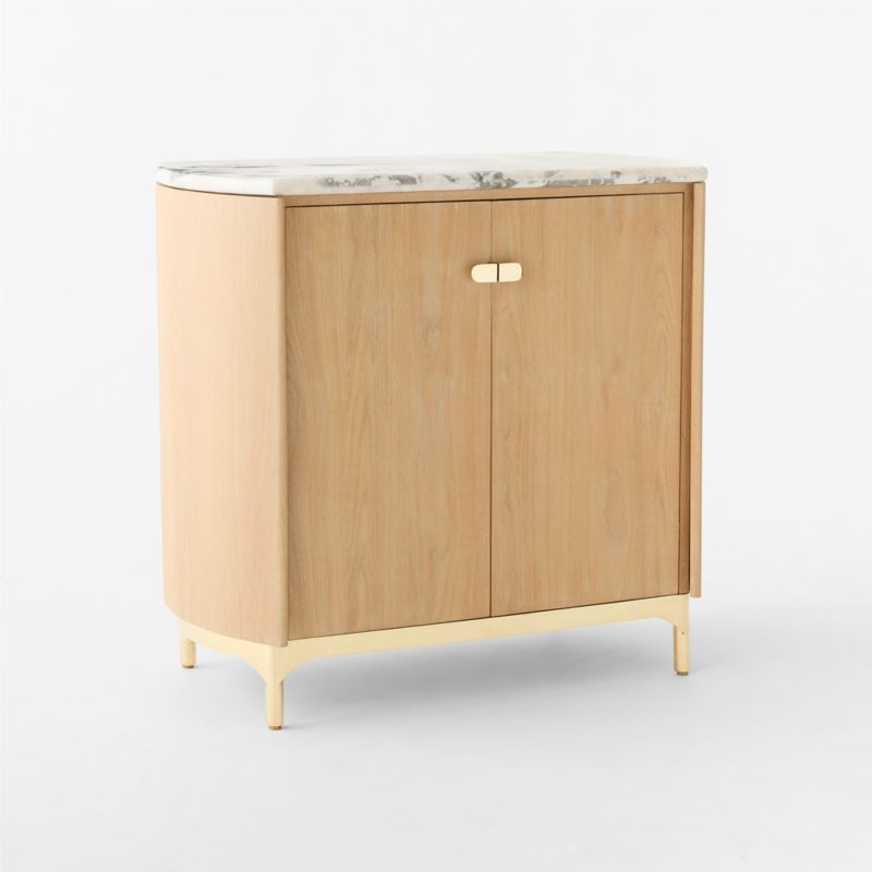 Claude Marble and Oak Wood Bar Cabinet by goop - image 10 of 15