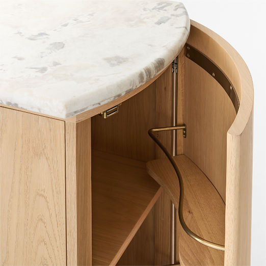 Claude Marble and Oak Wood Bar Cabinet by goop