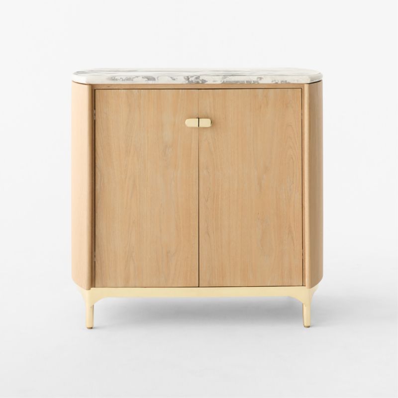 Claude Marble and Oak Wood Bar Cabinet by goop - image 9 of 15