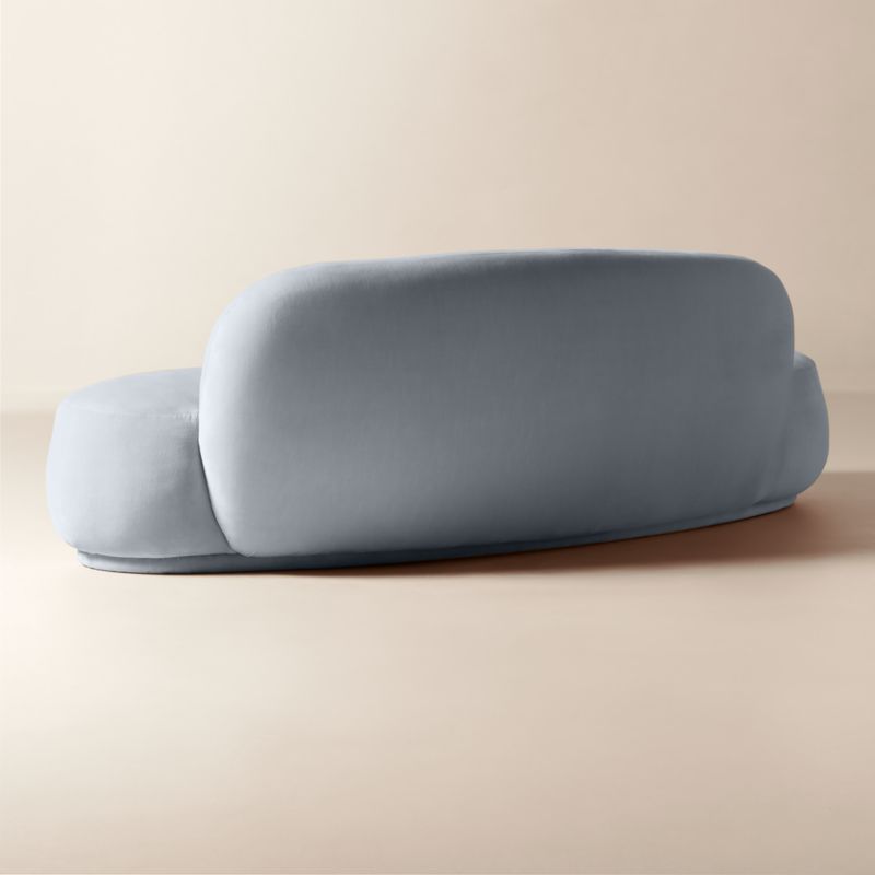 Claudelle 106" Light Blue Velvet Curved Sofa - image 4 of 10