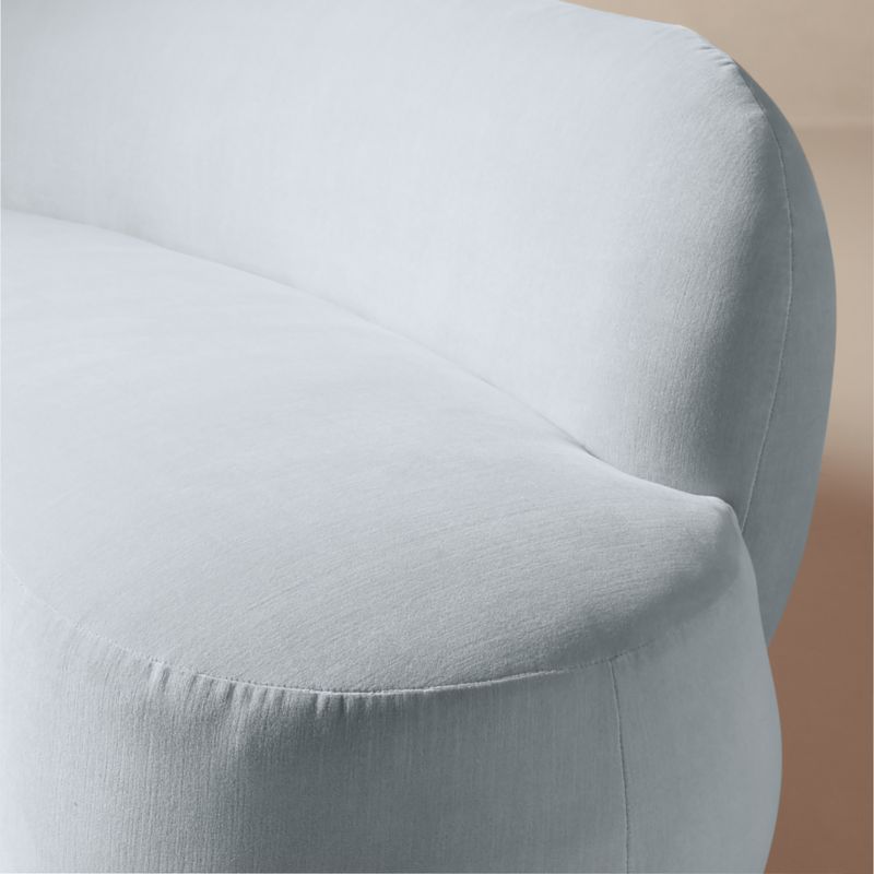 Claudelle 106" Light Blue Velvet Curved Sofa - image 6 of 10