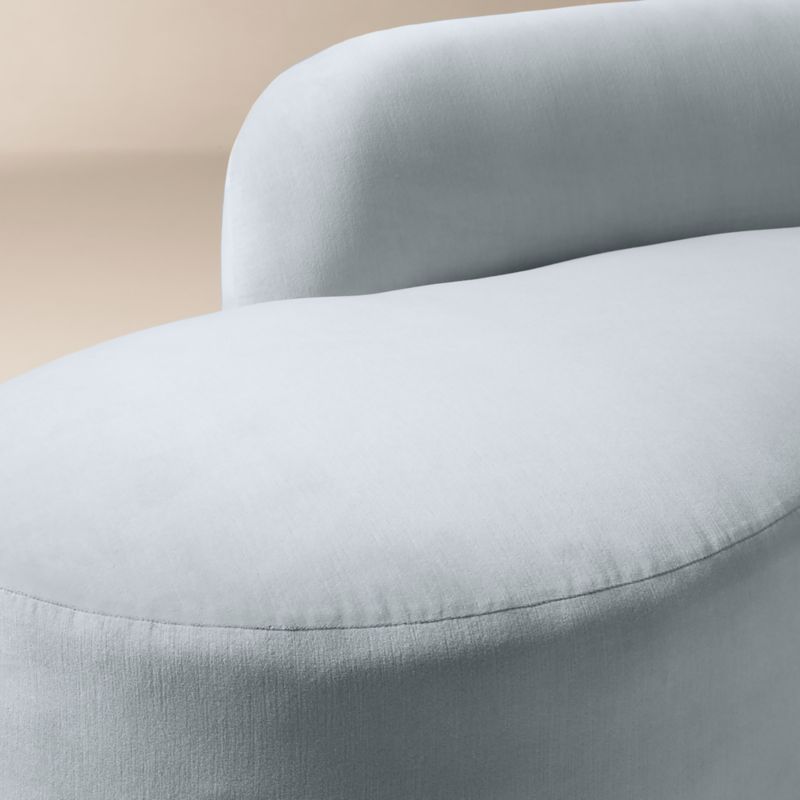 Claudelle 106" Light Blue Velvet Curved Sofa - image 5 of 10