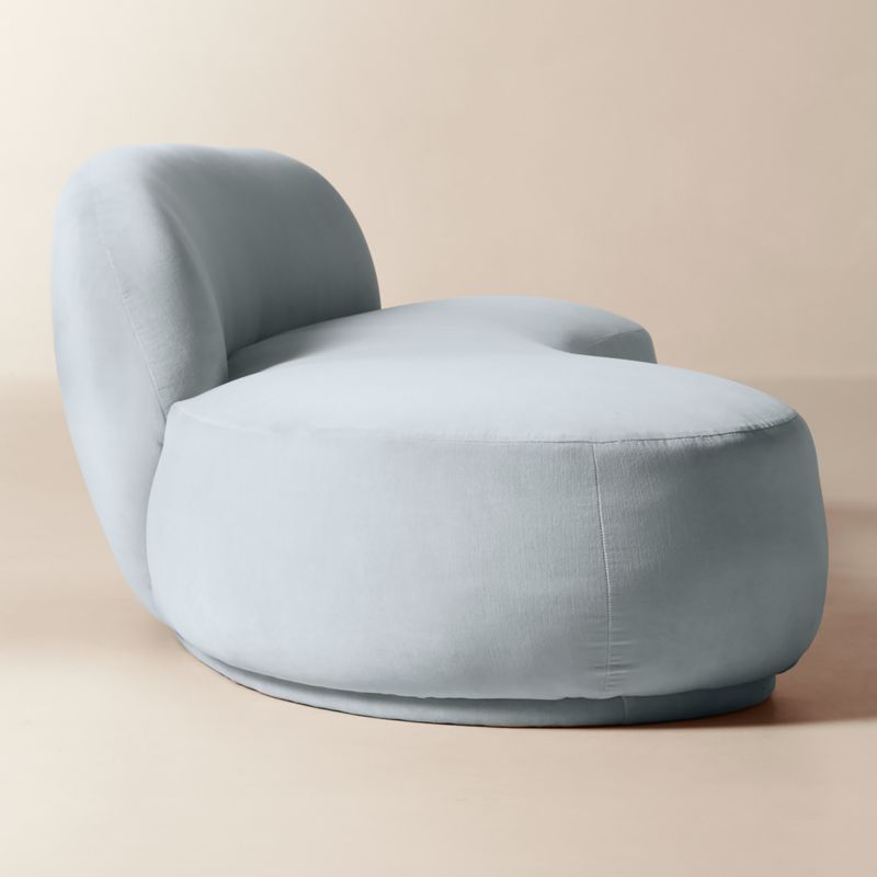 Claudelle 106" Light Blue Velvet Curved Sofa - image 3 of 10
