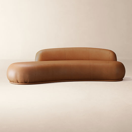 Claudelle Curved Leather Sofa