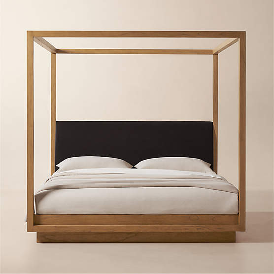 Andes Black Ebonized Oak Wood King Bed + Reviews CB2 Canada