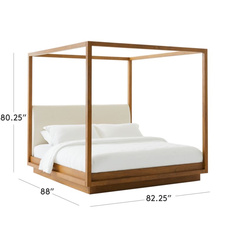 View Clauson Warm White Canopy King Bed - image 2 of 7