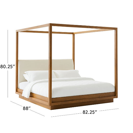 Clauson Warm White Canopy King Bed