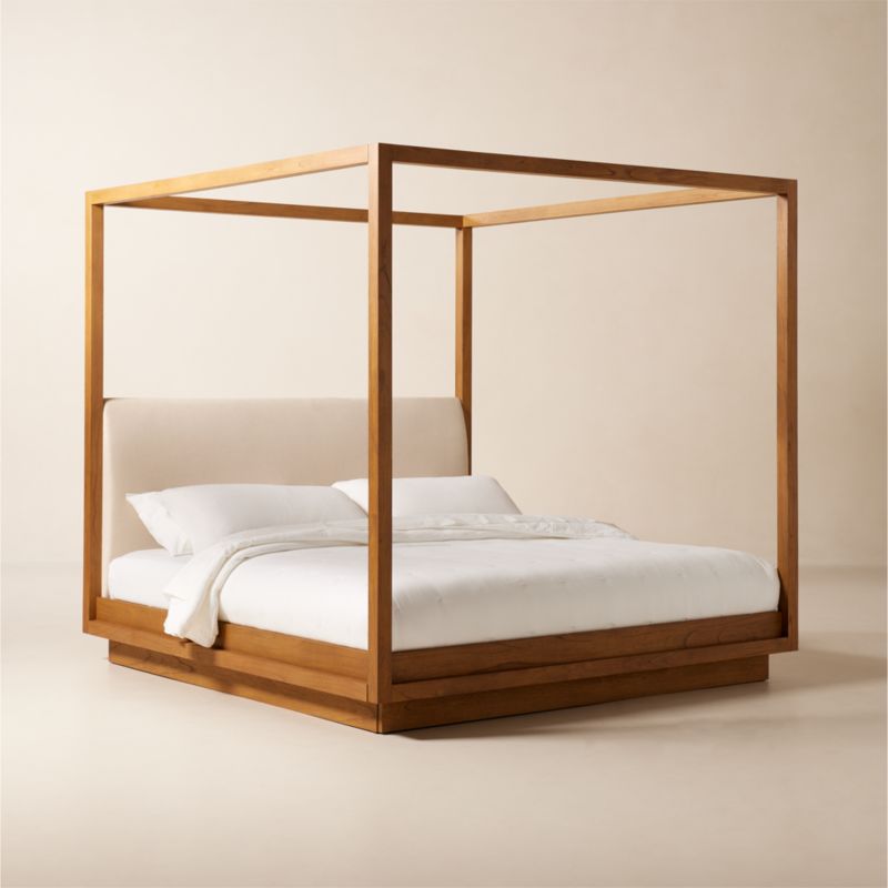 Clauson Warm White Canopy King Bed - image 3 of 7