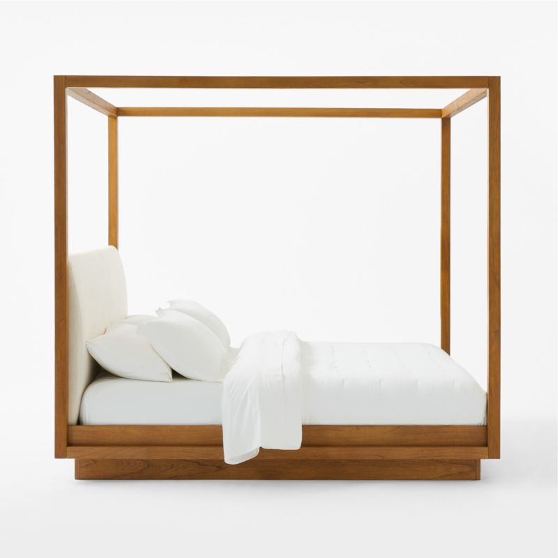 Clauson Warm White Canopy King Bed - image 4 of 7