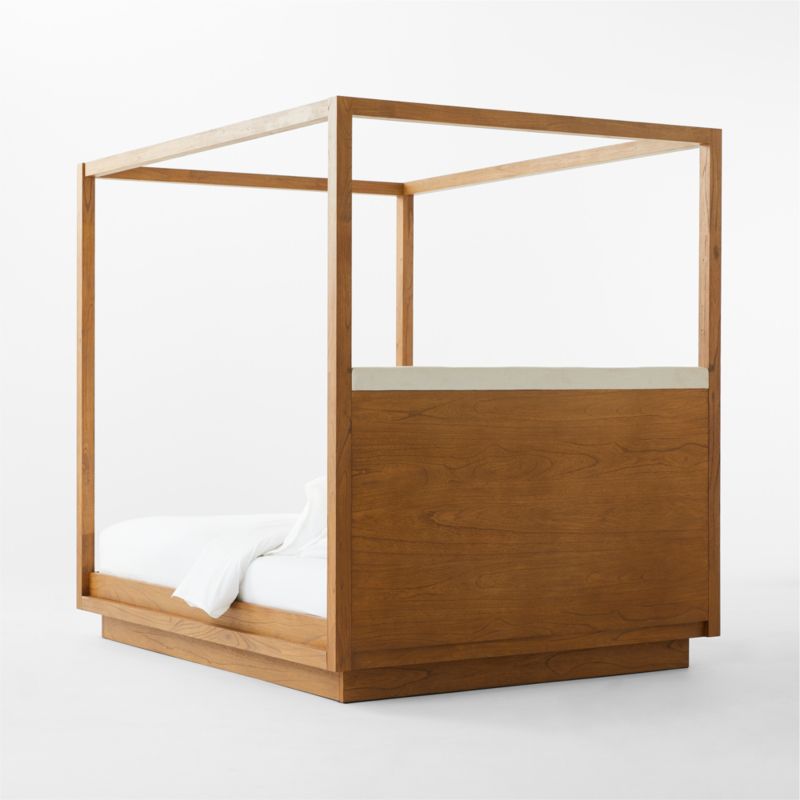 Clauson Warm White Canopy Queen Bed - image 5 of 8