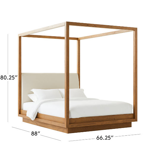 Clauson Warm White Canopy Queen Bed