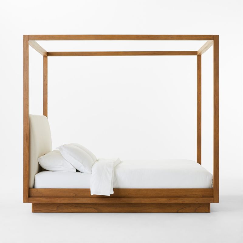 Clauson Warm White Canopy Queen Bed - image 4 of 8