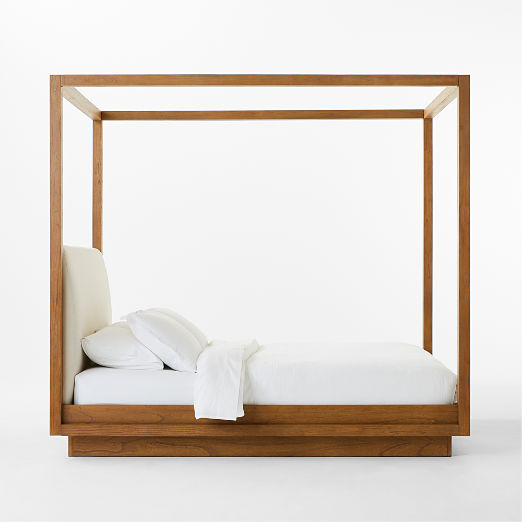 Clauson Warm White Canopy Queen Bed